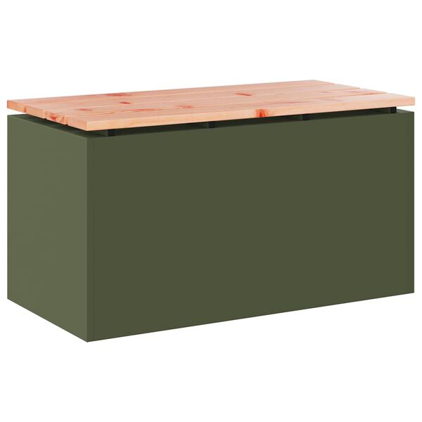 vidaXL Panchina da giardino Oliver verde 80 x 40 x 43 cm Acciaio