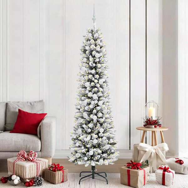 vidaXL Albero di Natale artificiale con 300 LED Bianco 210 cm