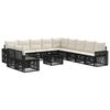 vidaXL Set Divano da Giardino 12 pcs Nero e Bianco Crema polyrattan