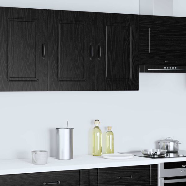 vidaXL Mobile da cucina con porta Kalmar Rovere Nero 80 x 31 x 60 cm