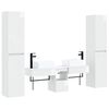 vidaXL Set di mobili per il bagno 5 pz Bianco Lucido