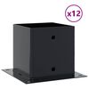 vidaXL Basi Pali Quadrati 12 pz 141x141 mm Acciaio Verniciato Polvere