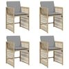 vidaXL Sedie da Giardino con Cuscini 4 pz Beige Misto in Polyrattan
