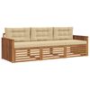 vidaXL Set di divani da esterno 3 pz Naturale e Beige