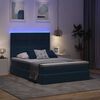 vidaXL Letto con contenitore e LED Blu Scuro 140 x 190 cm Velluto