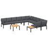vidaXL Set Divani da Giardino 7 pz con Cuscini in Alluminio Nero