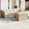 vidaXL Set Divano da Giardino 10 pz con Cuscini Beige in Polyrattan