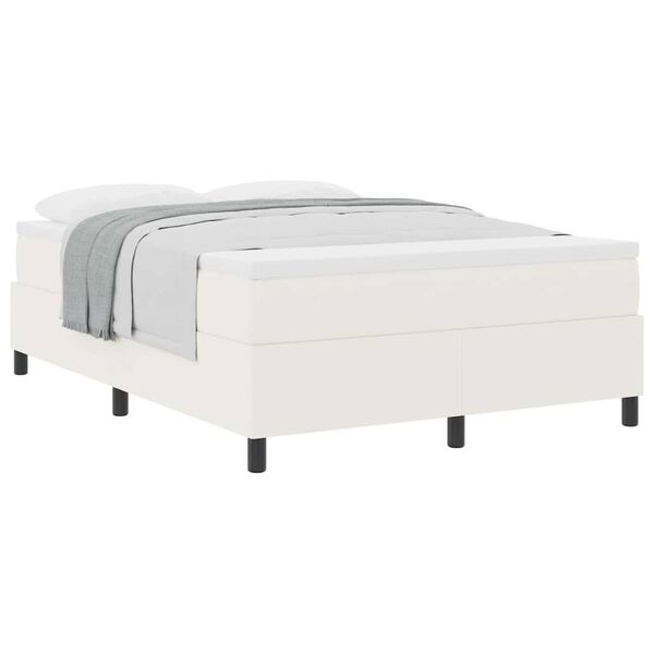 vidaXL Letto a molle Crema e Bianco 203 x 160 x 60 cm