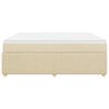 vidaXL Giroletto a Molle con Materasso Crema 200x200 cm in Tessuto
