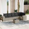 vidaXL Set Divani da Giardino 7pz con Cuscini Grigio Chiaro Polyrattan