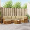 vidaXL Set divano sezionale con cuscino 8 pcs Naturale e Beige