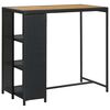 vidaXL Tavolo da Bar con Ripiani Nero 120x60x110 cm in Polyrattan
