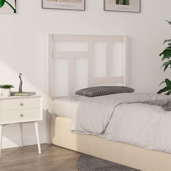 vidaXL Testiera per Letto Bianca 95,5x4x100 cm Legno Massello di Pino