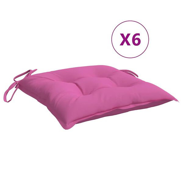 vidaXL Cuscini per Sedia 6 pz Rosa 50x50x7 cm in Tessuto Oxford