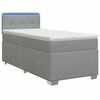 vidaXL Letto con Box Spring, Materasso e LED Grigio Chiaro 90 x 200 cm