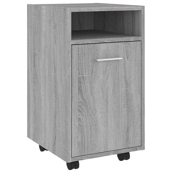 vidaXL Mobiletto con Ruote Grigio Sonoma 33x38x60 cm Legno Multistrato