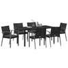 vidaXL Set da Pranzo per Giardino 7 pcs Nero e Grigio Rattan in PE