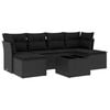 vidaXL Set Divani da Giardino con Cuscini 7pz Nero Polyrattan