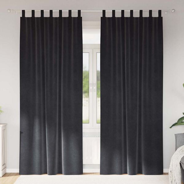 vidaXL Tende oscuranti 2 pcs Grigio scuro 140 x 225 cm Velluto