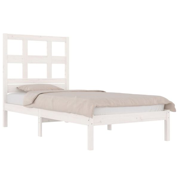 vidaXL Letto senza Materasso Bianco 90x190 cm in Legno Massello Pino