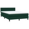 vidaXL Letto a Molle con Materasso e LED Verde Scuro 160x220 cm Velluto