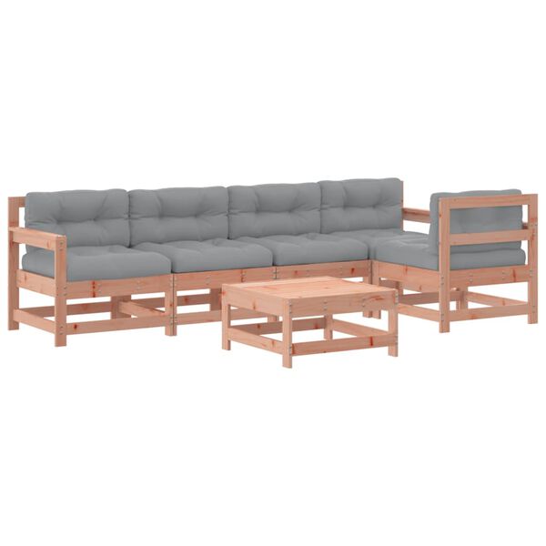 vidaXL Set Divani Giardino 6 pz con Cuscini Legno Massello di Douglas