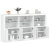vidaXL Credenza con Luci LED Bianca 181,5x37x100 cm