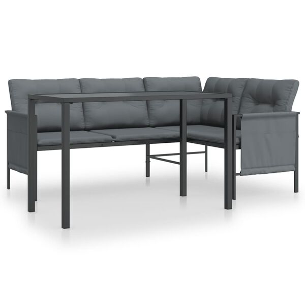 vidaXL Set da Pranzo da Giardino 2 pz in Acciaio Antracite