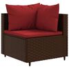 vidaXL Set Divani da Giardino 5 pz con Cuscini Marrone in Polyrattan