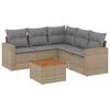 vidaXL Set Divano da Giardino 6 pz con Cuscini Beige in Polyrattan