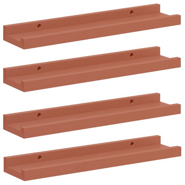 vidaXL Scaffale da parete 4 pcs Rosso 40 x 9 x 3 cm Legno multistrato