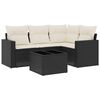 vidaXL Set Divani da Giardino 5 pz con Cuscini in Polyrattan Nero