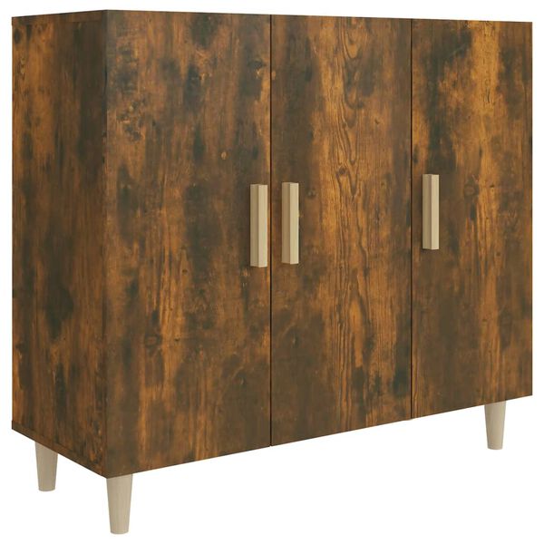 vidaXL Credenza Rovere Fumo 90x34x80 cm in Legno Multistrato