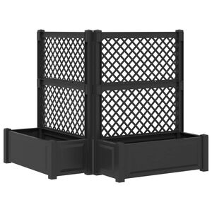 vidaXL Vaso Grande con Direzione 2 pz PP Antracite