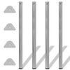 vidaXL Set Gambe Tavolo 4 pz in Nickel Spazzolato Regolabili 1100 mm