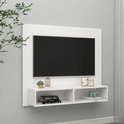 vidaXL Mobile TV a Muro Bianco 102x23,5x90 cm in Legno Multistrato