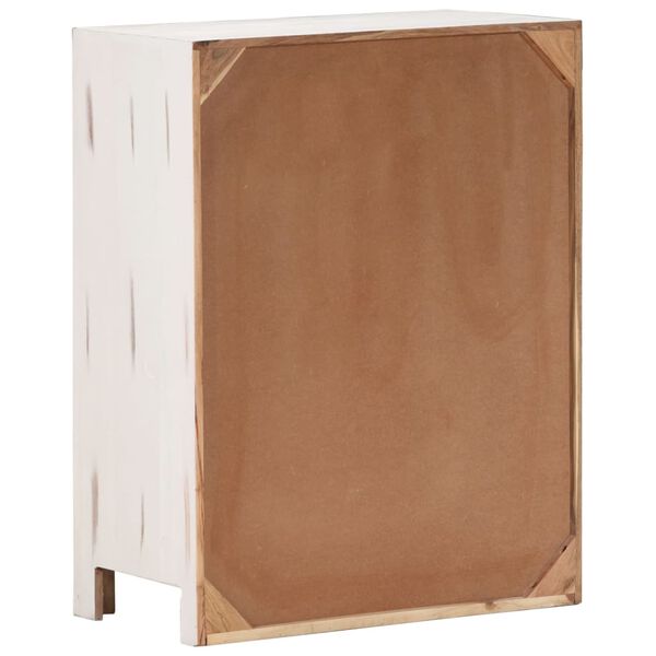 vidaXL Cassettiera Bianco 58x30x75 cm in Legno Massello di Acacia