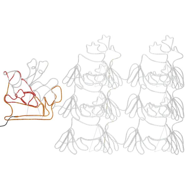 vidaXL Decorazione Luminosa Natalizia XXL 6 Renne e Slitta 160 LED 7m