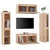 vidaXL Mobili Porta TV 6 pz in Legno Massello di Pino