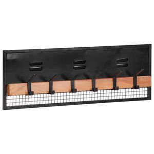 vidaXL Appendiabiti da Parete 90x11x30 cm in Legno Massello di Mango