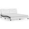 vidaXL Letto con Materasso Hvar Bianco e Nero 180x200cm Similpelle