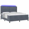 vidaXL Letto con Box Springs LED e Materasso Grigio scuro 180 x 200 cm