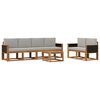 vidaXL Set di divani da esterno 6 pcs Naturale e Grigio Chiaro
