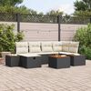 vidaXL Set Divano da Giardino con cuscino 7 pcs Nero polyrattan