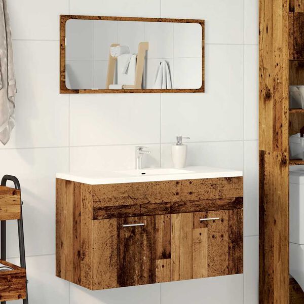 vidaXL Mobile da Bagno Legno Antico 80x38,5x46 cm Legno Multistrato