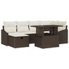 vidaXL Set Divano da Giardino con cuscino 7 pcs Marrone polyrattan