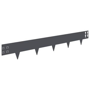 vidaXL Bordura per Prato 10 pcs 100 x 15 cm Acciaio Antracite