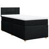 vidaXL Letto a Molle con Materasso Nero Singolo in Tessuto