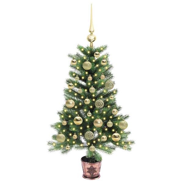 vidaXL Albero di Natale con 150 LED con supporto Verde 90 cm PE