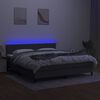vidaXL Letto a Molle Materasso e LED Grigio Scuro 160x200cm in Tessuto